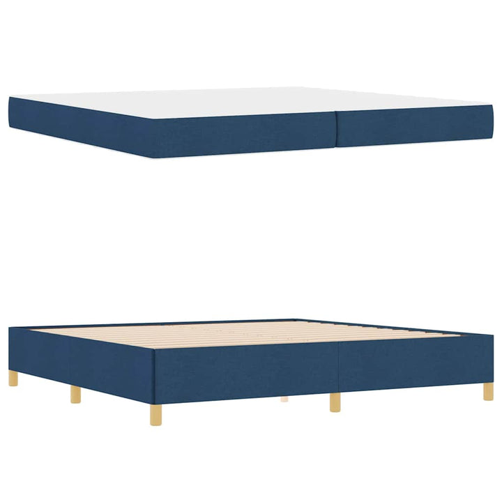 Sengestel med madras Blå 200 x 200 cm Stof