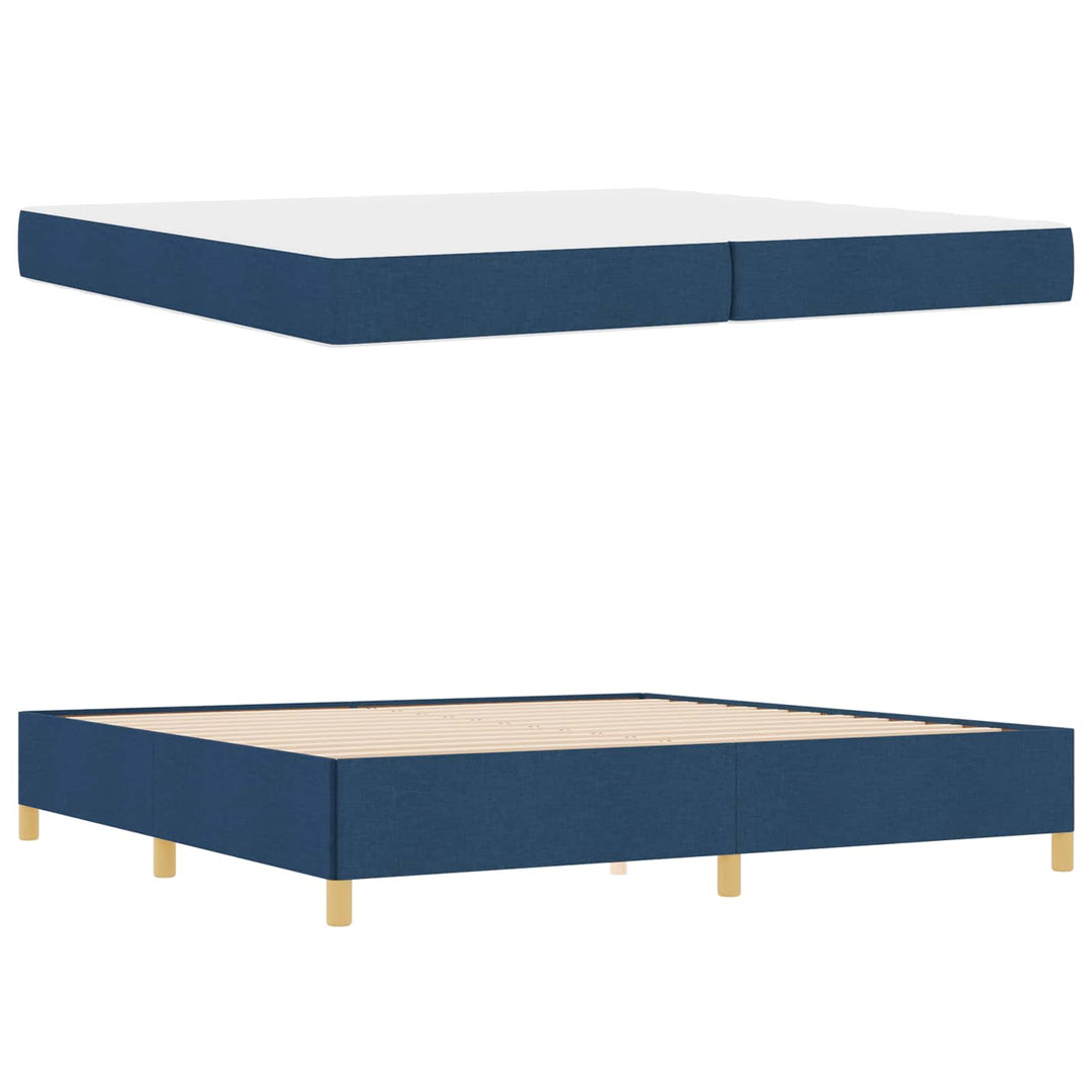 Sengestel med madras Blå 200 x 200 cm Stof