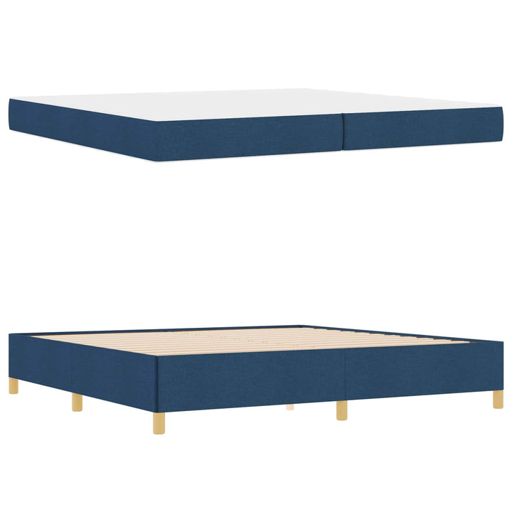 Sengestel med madras Blå 200 x 200 cm Stof