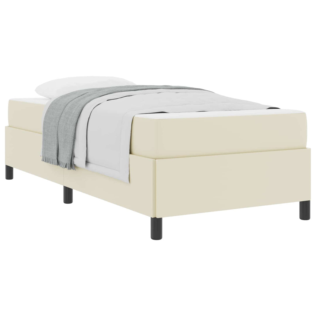 Sengestel med madras Creme 80 x 200 cm Stof