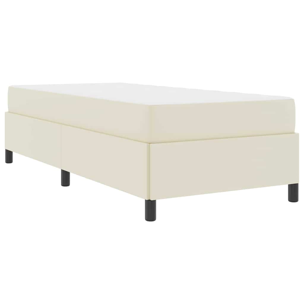 Sengestel med madras Creme 80 x 200 cm Stof