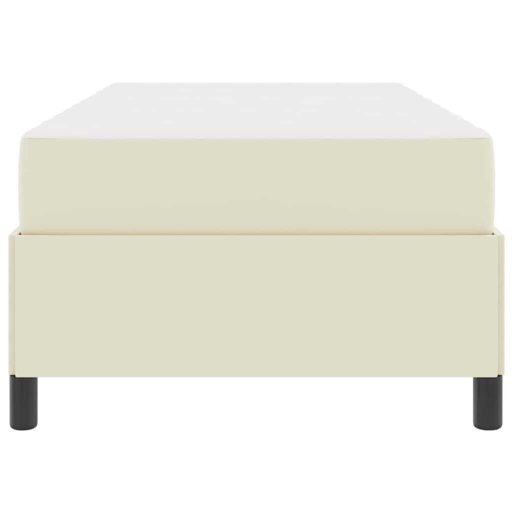 Sengestel med madras Creme 80 x 200 cm Stof