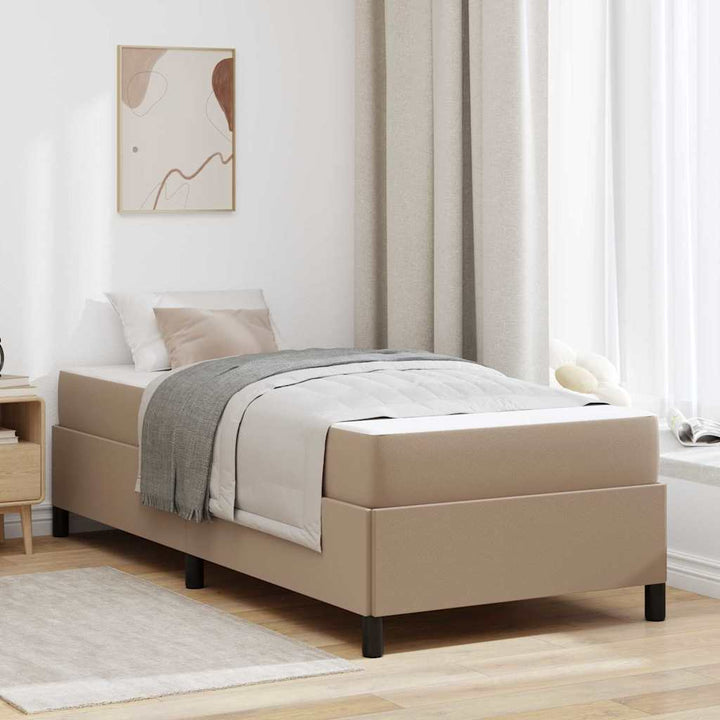 Sengestel med madras Cappuccino 90 x 190 cm Stof
