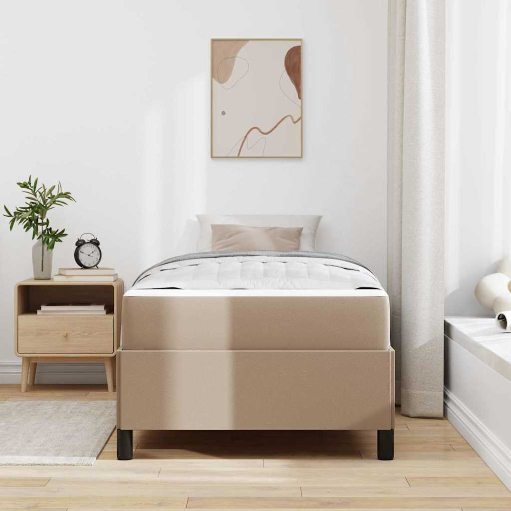 Sengestel med madras Cappuccino 90 x 190 cm Stof