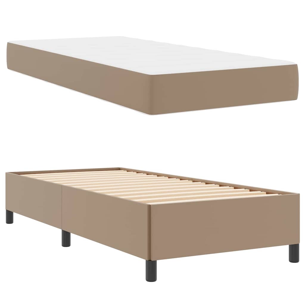 Sengestel med madras Cappuccino 90 x 190 cm Stof