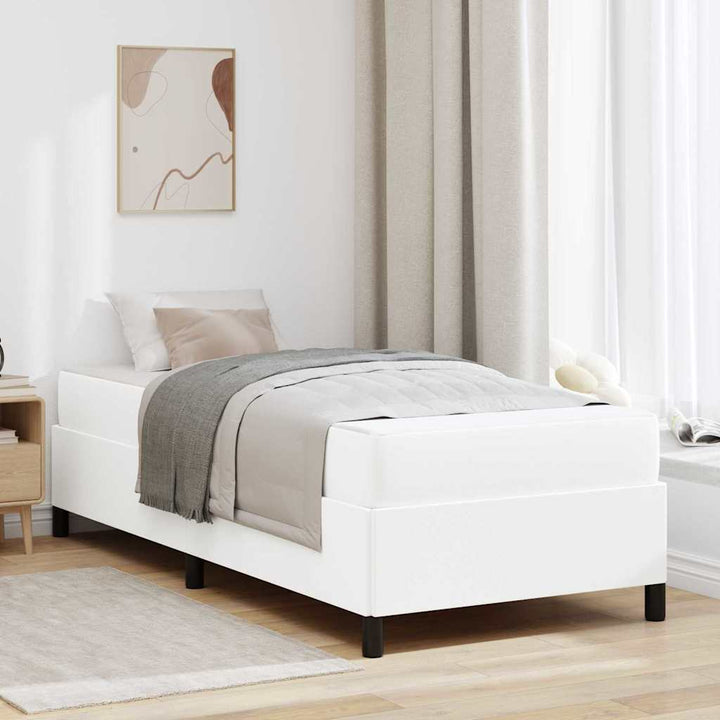 Sengestel med madras Hvid 90 x 200 cm Stof