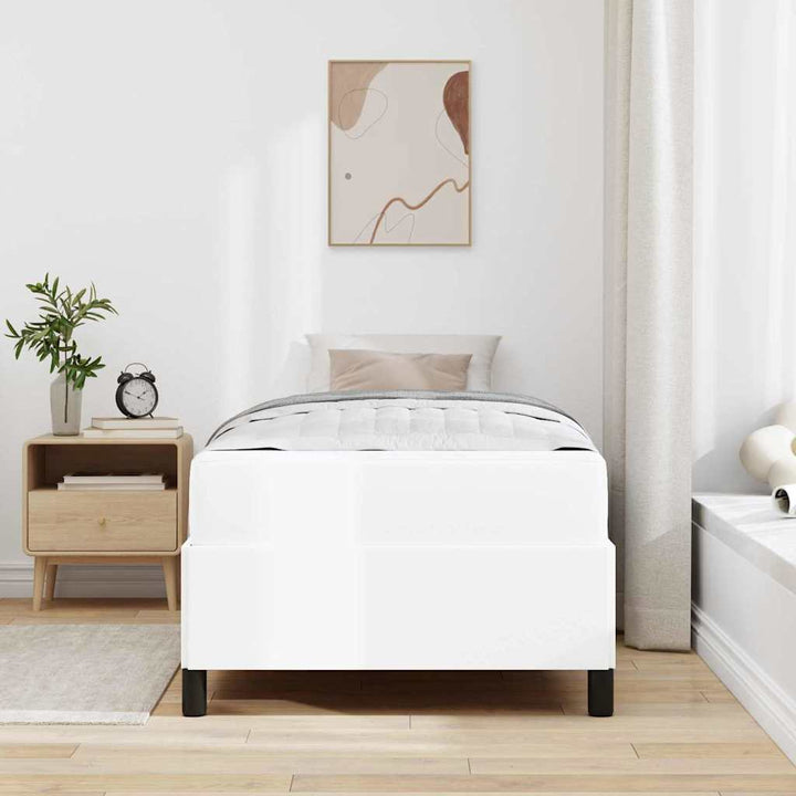 Sengestel med madras Hvid 90 x 200 cm Stof