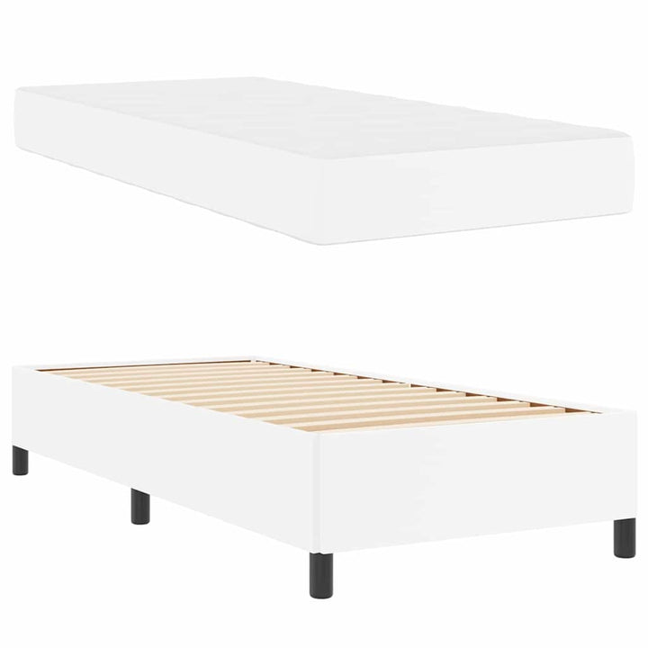 Sengestel med madras Hvid 90 x 200 cm Stof