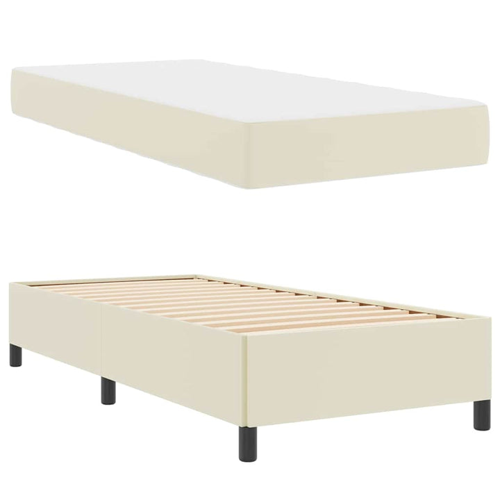 Sengestel med madras Creme 90 x 200 cm Stof
