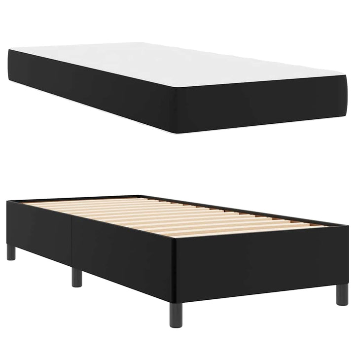 Sengestel med madras Sort 100 x 200 cm Stof