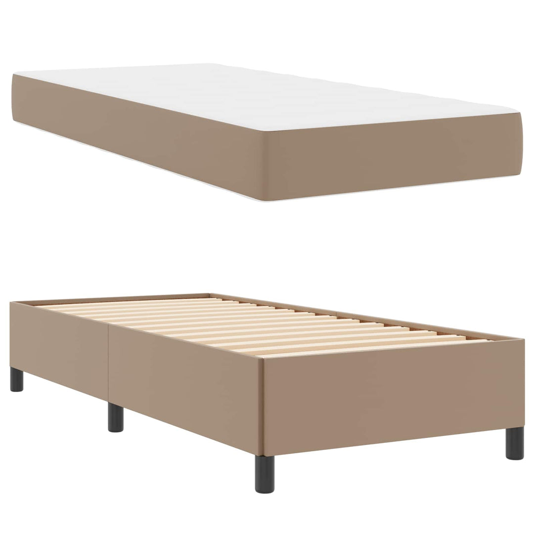 Sengestel med madras Cappuccino 100 x 200 cm Stof