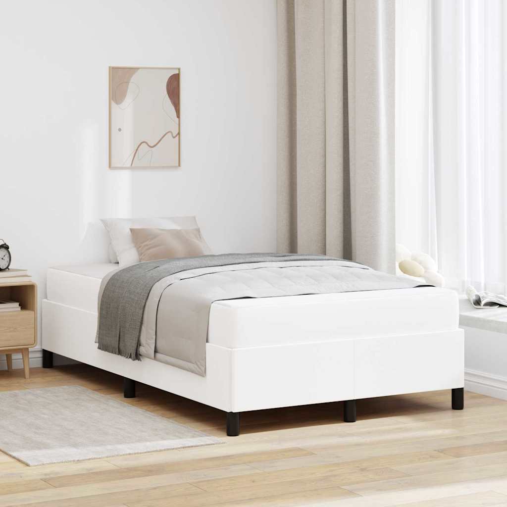 Sengestel med madras Hvid 120 x 200 cm Stof