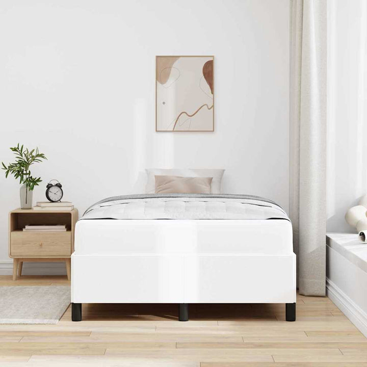 Sengestel med madras Hvid 120 x 200 cm Stof