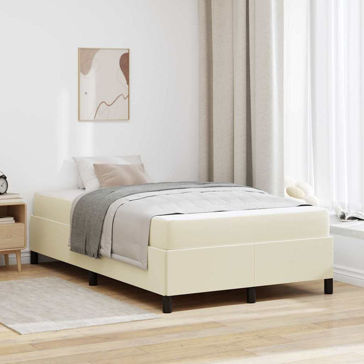 Sengestel med madras Creme 120 x 200 cm Stof