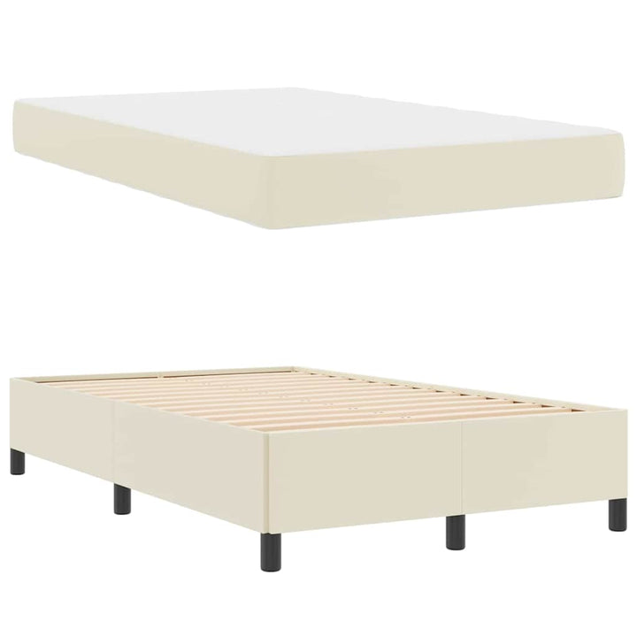Sengestel med madras Creme 120 x 200 cm Stof