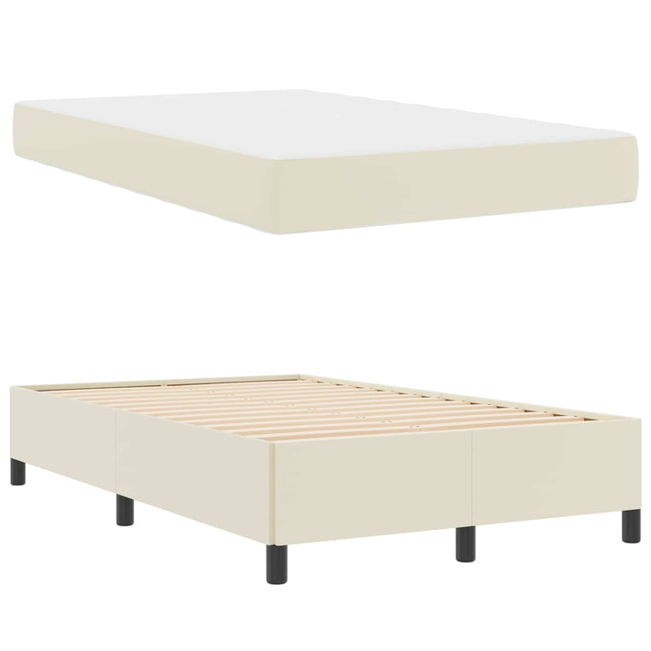 Sengestel med madras Creme 120 x 200 cm Stof