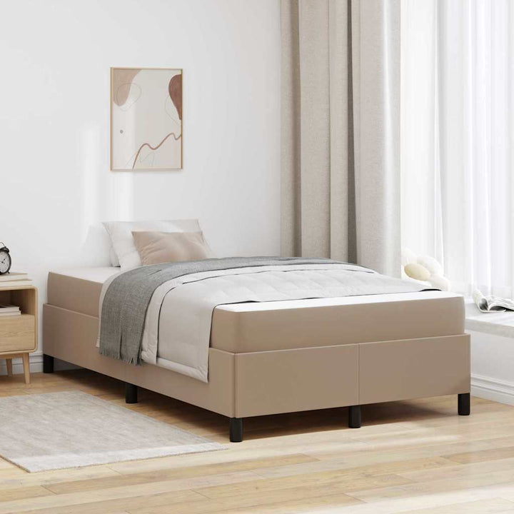 Sengestel med madras Cappuccino 120 x 200 cm Stof