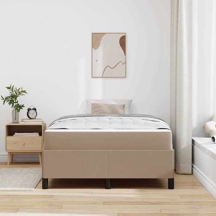 Sengestel med madras Cappuccino 120 x 200 cm Stof