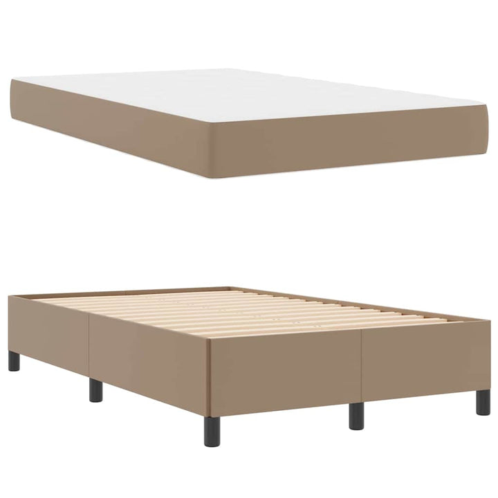 Sengestel med madras Cappuccino 120 x 200 cm Stof