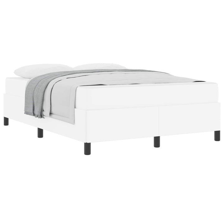 Sengestel med madras Hvid 140 x 190 cm Stof