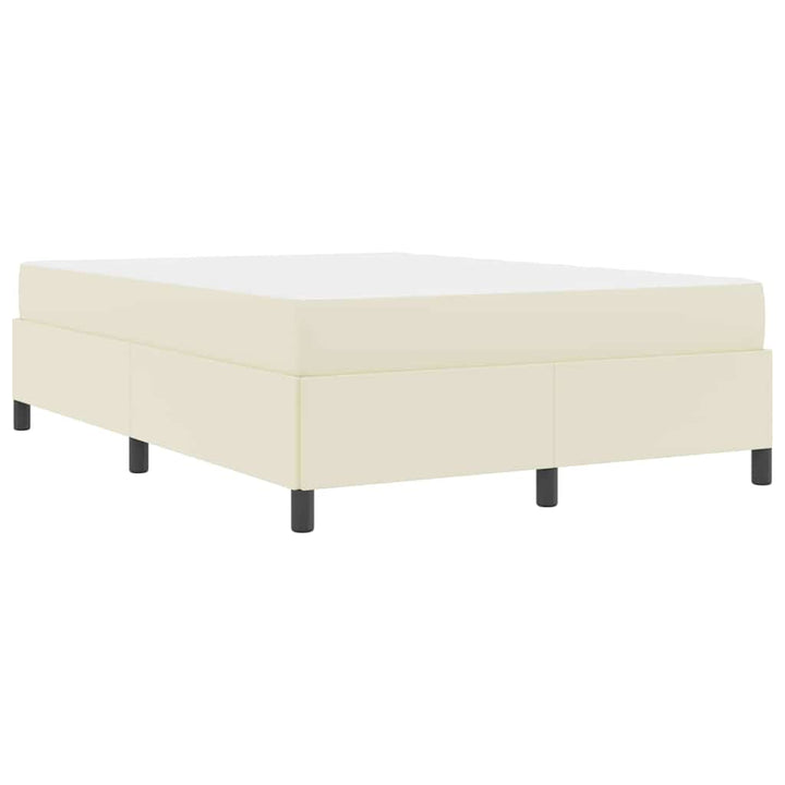 Sengestel med madras Creme 140 x 190 cm Stof
