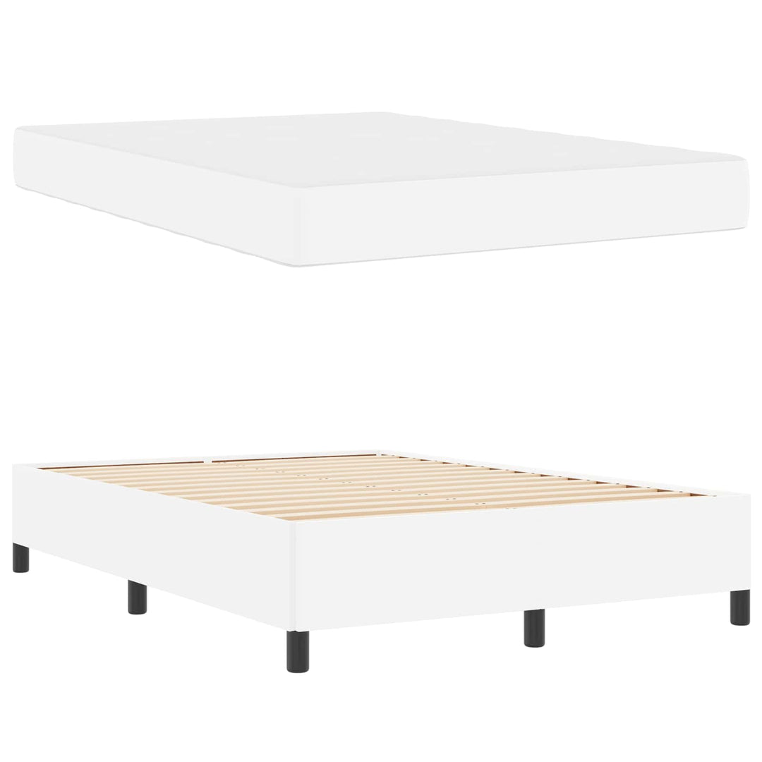 Sengestel med madras Hvid 140 x 200 cm Stof