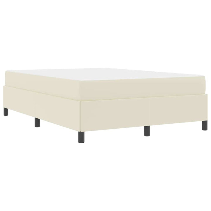 Sengestel med madras Creme 140 x 200 cm Stof