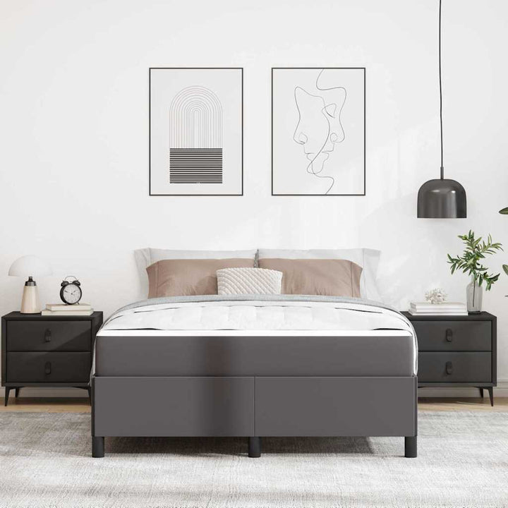 Sengestel med madras Grå 140 x 200 cm Stof