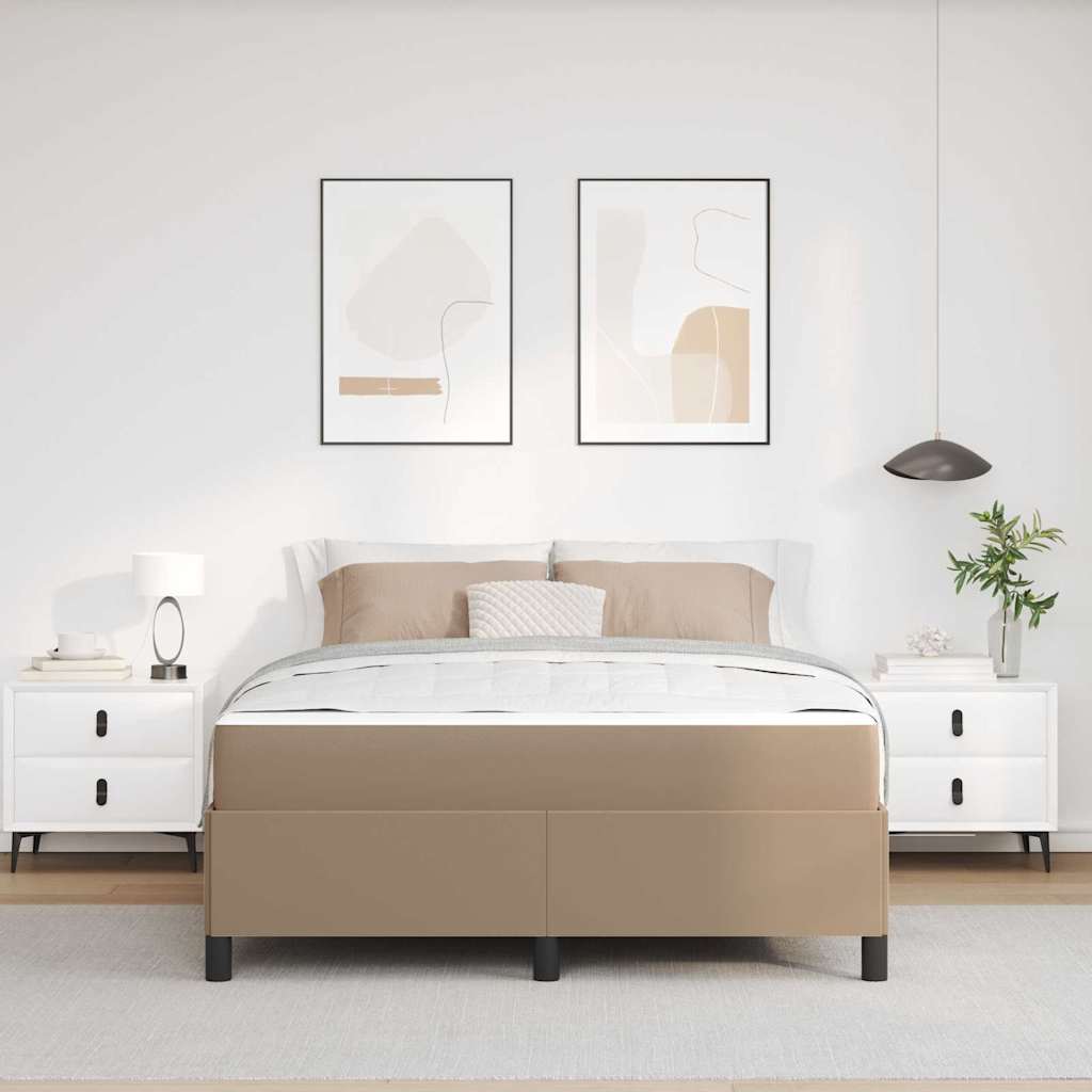 Sengestel med madras Cappuccino 140 x 200 cm Stof