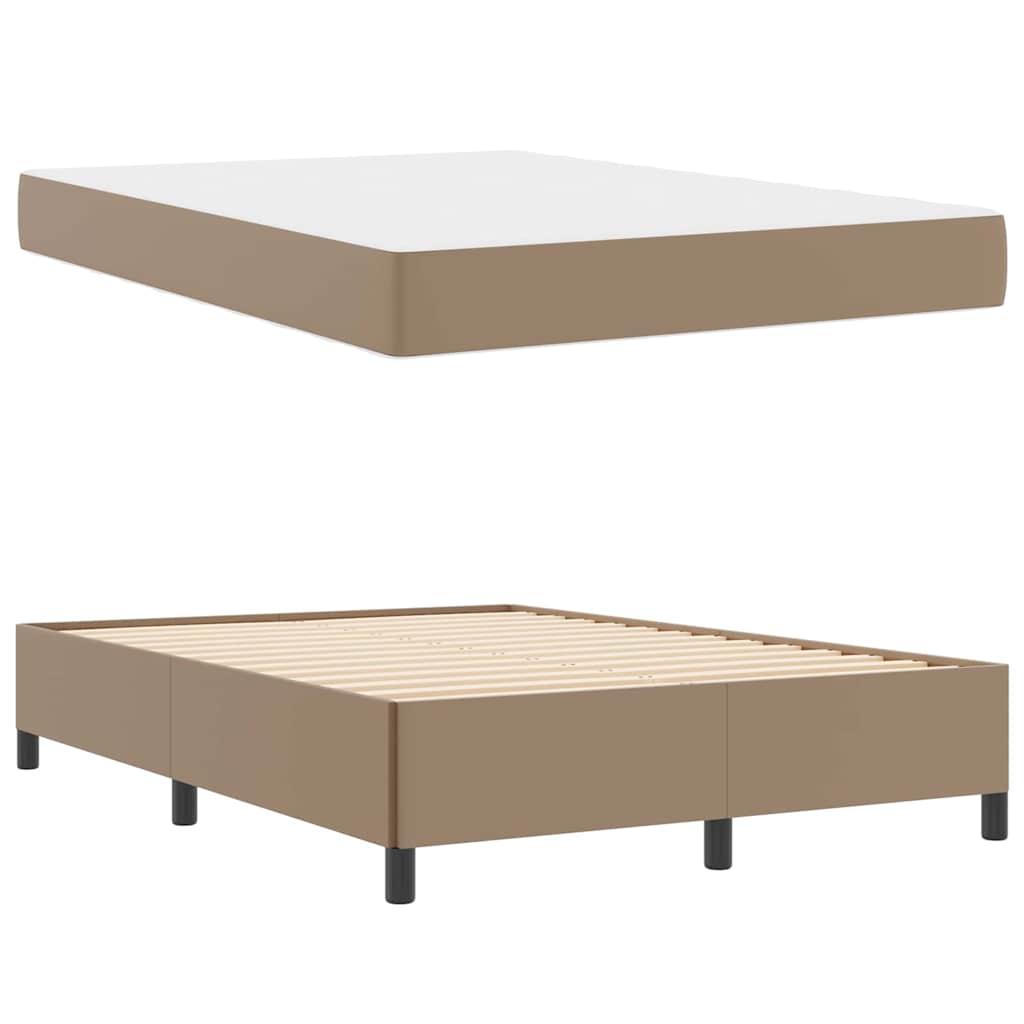 Sengestel med madras Cappuccino 140 x 200 cm Stof