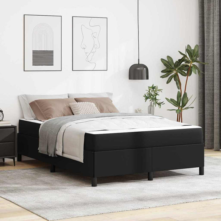 Sengestel med madras Sort 160 x 200 cm Stof