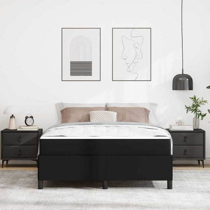 Sengestel med madras Sort 160 x 200 cm Stof