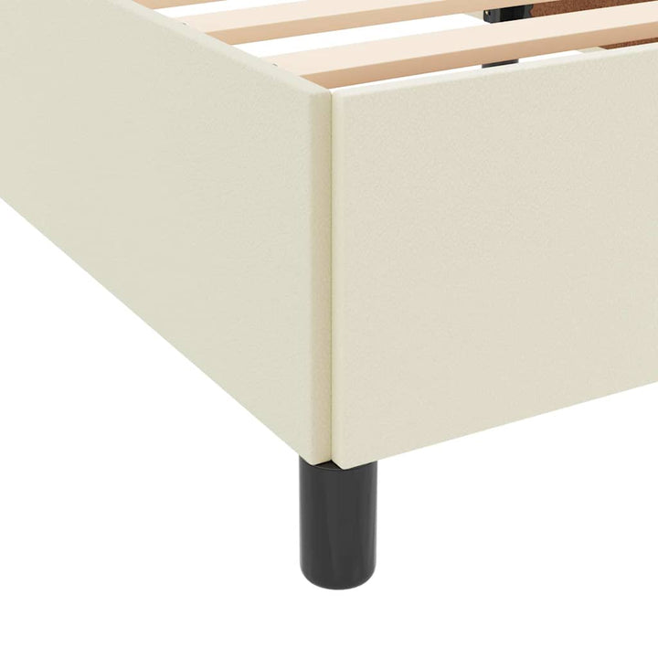 Sengestel med madras Creme 160 x 200 cm Stof