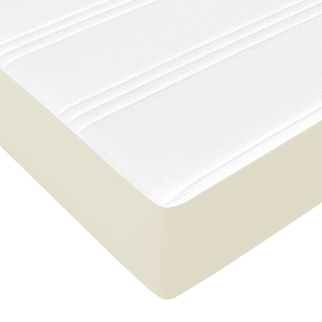 Sengestel med madras Creme 160 x 200 cm Stof