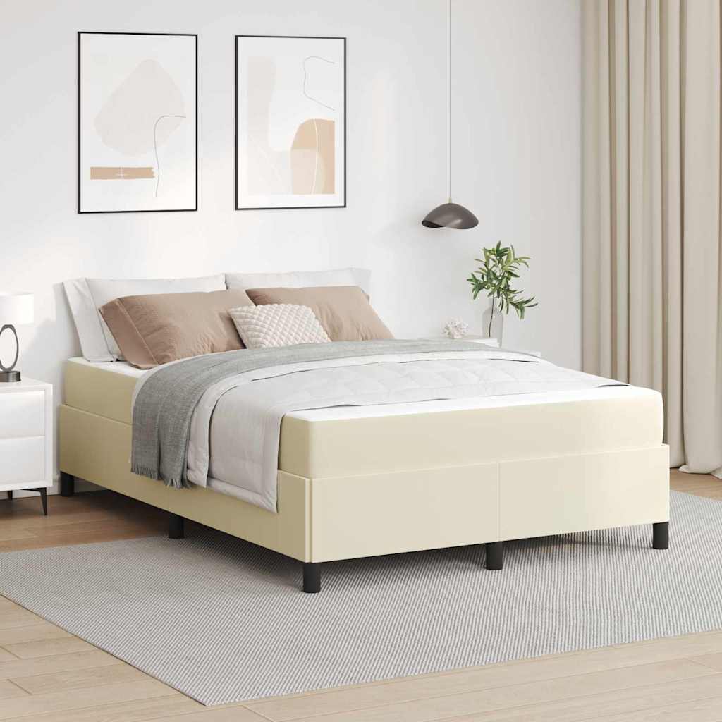 Sengestel med madras Creme 160 x 200 cm Stof