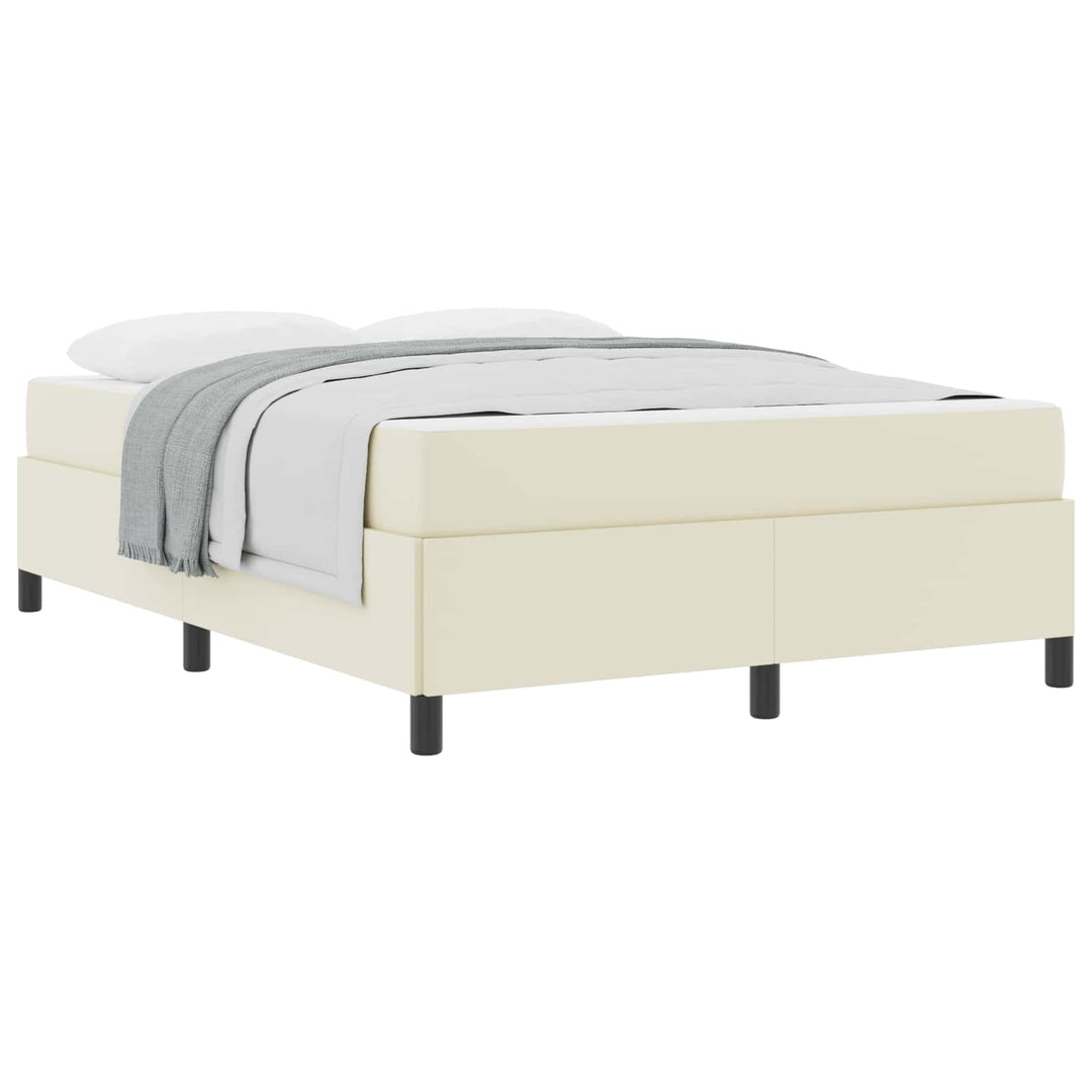 Sengestel med madras Creme 160 x 200 cm Stof