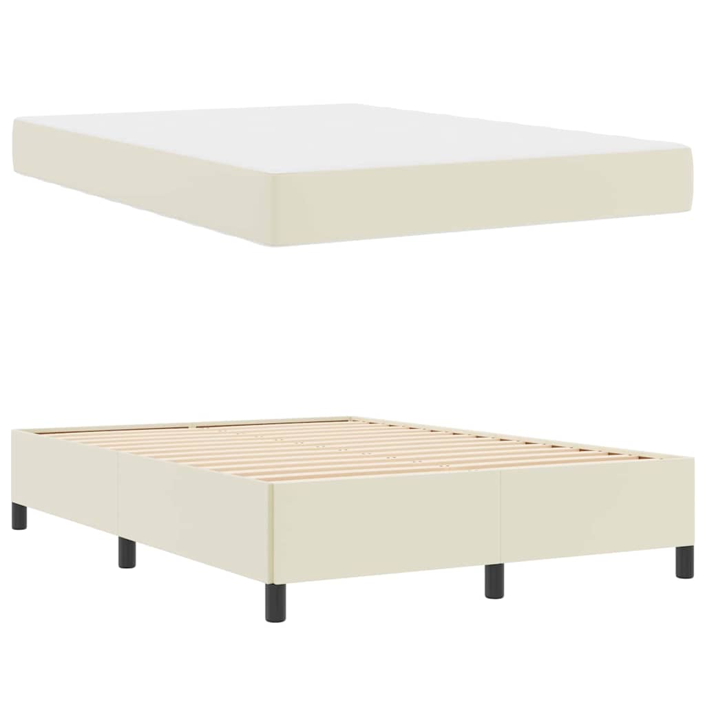 Sengestel med madras Creme 160 x 200 cm Stof