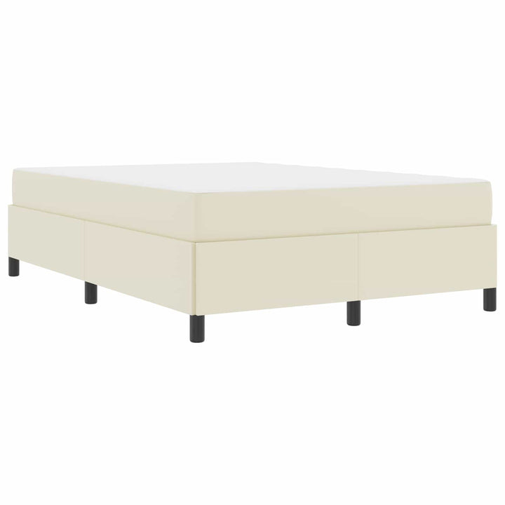 Sengestel med madras Creme 160 x 200 cm Stof