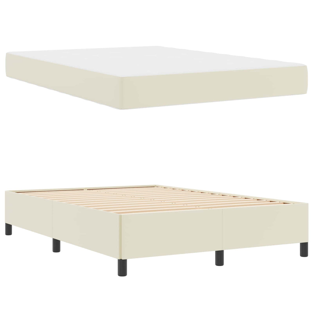 Sengestel med madras Creme 160 x 200 cm Stof