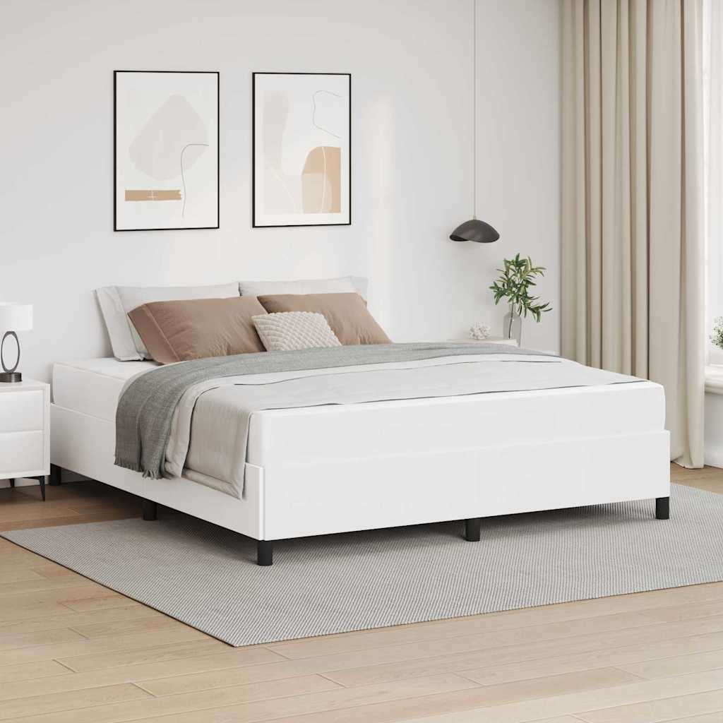Sengestel med madras Hvid 180 x 200 cm Stof