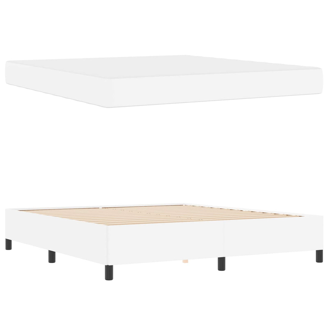 Sengestel med madras Hvid 180 x 200 cm Stof