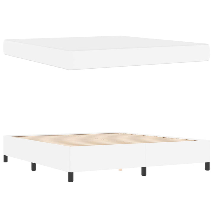 Sengestel med madras Hvid 180 x 200 cm Stof