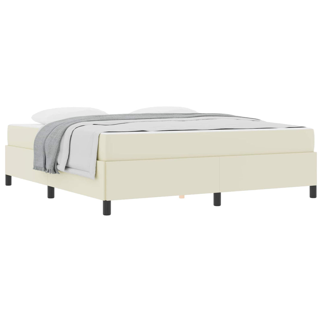 Sengestel med madras Creme 180 x 200 cm Stof