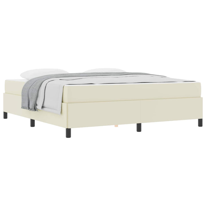 Sengestel med madras Creme 180 x 200 cm Stof