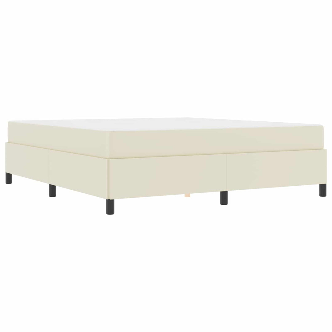 Sengestel med madras Creme 180 x 200 cm Stof