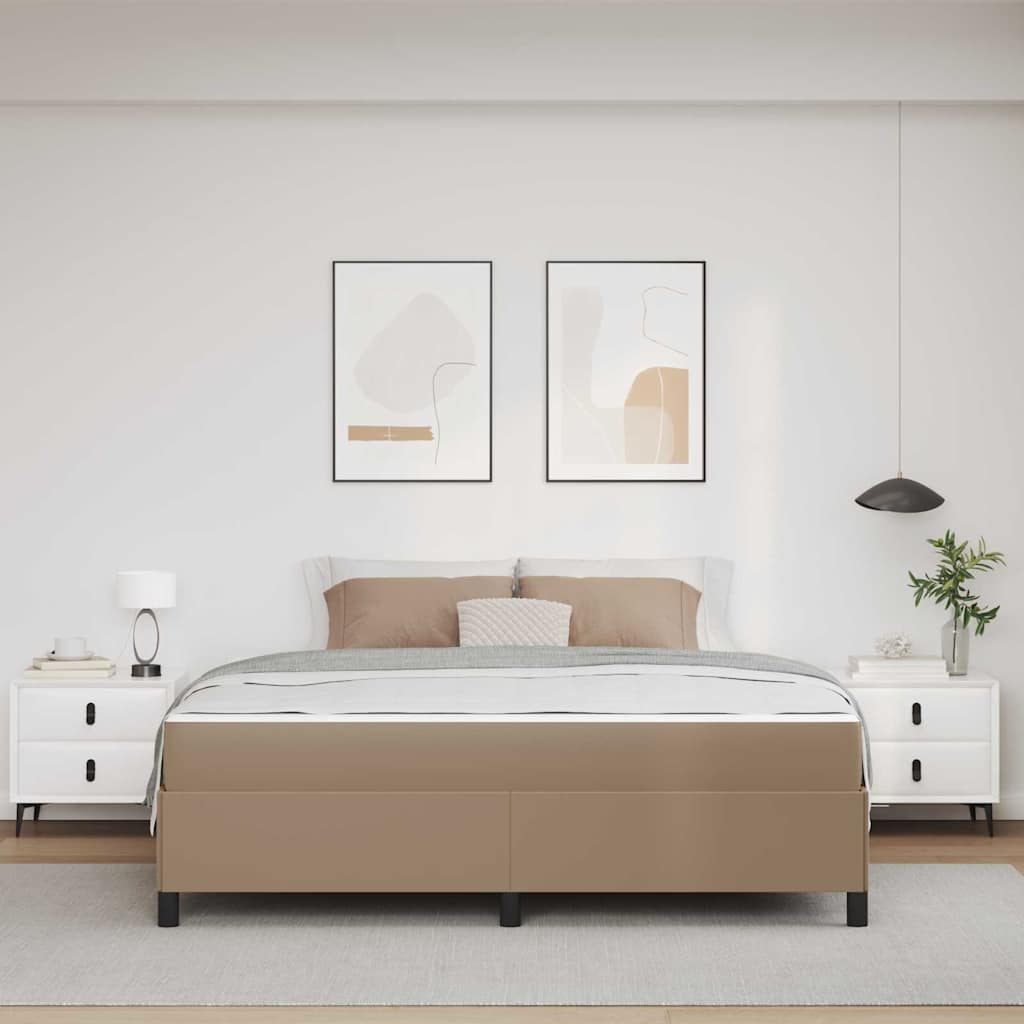Sengestel med madras Cappuccino 180 x 200 cm Stof