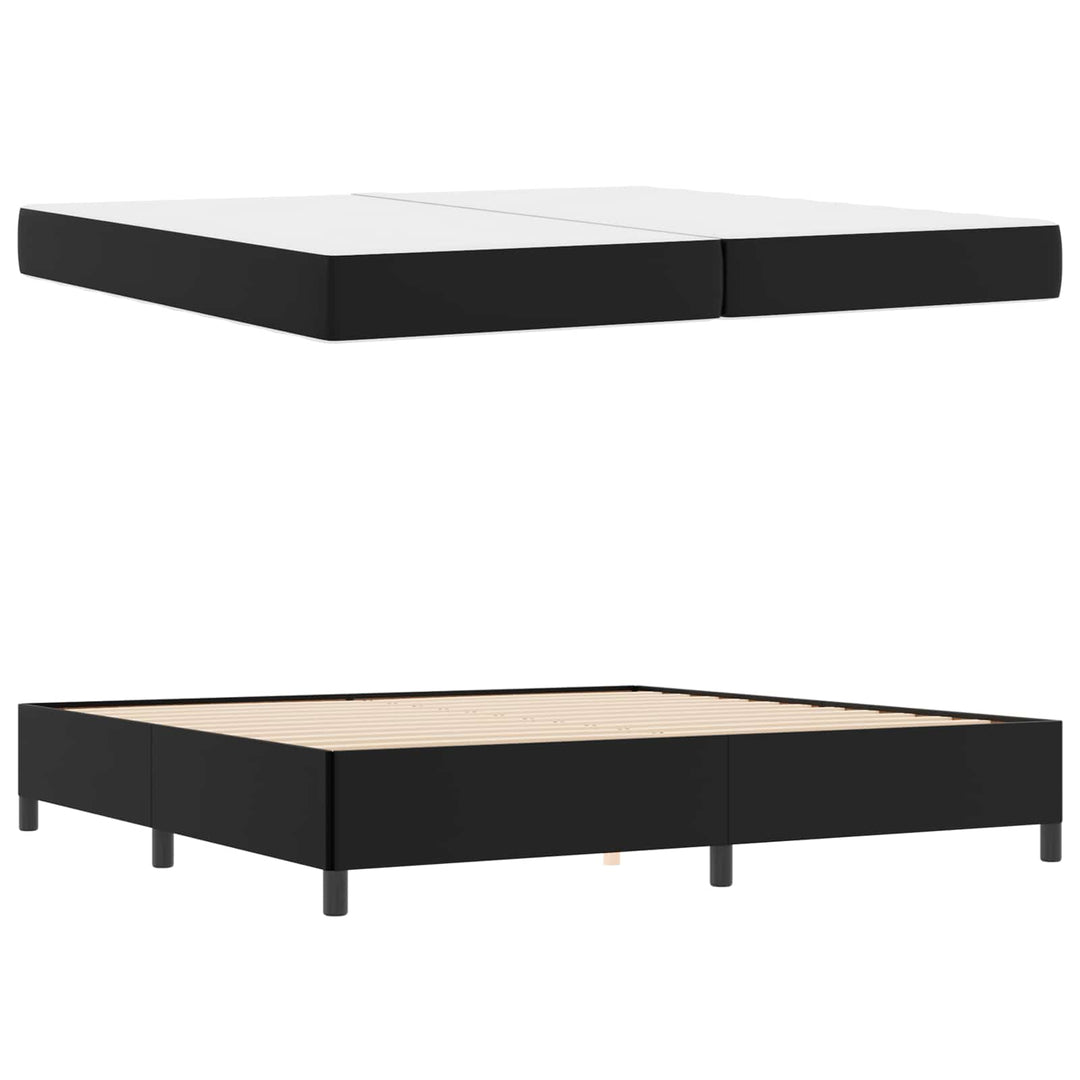 Sengestel med madras Sort 200 x 200 cm Stof