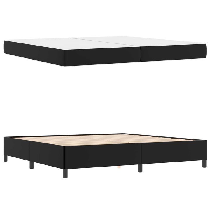 Sengestel med madras Sort 200 x 200 cm Stof