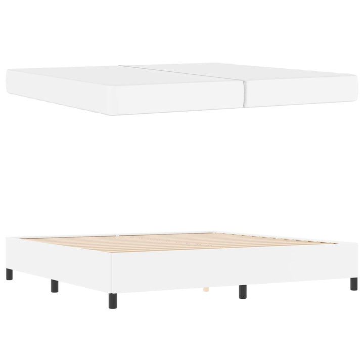 Sengestel med madras Hvid 200 x 200 cm Stof