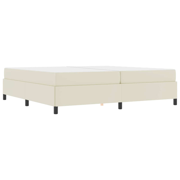 Sengestel med madras Creme 200 x 200 cm Stof